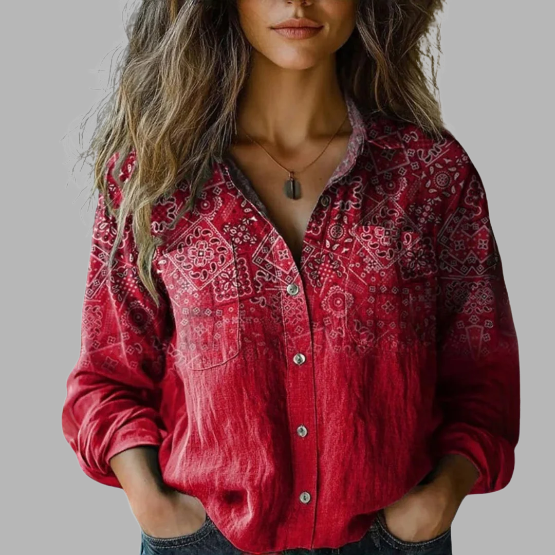 Nanna | Bluse mit Retro-Blumenmuster