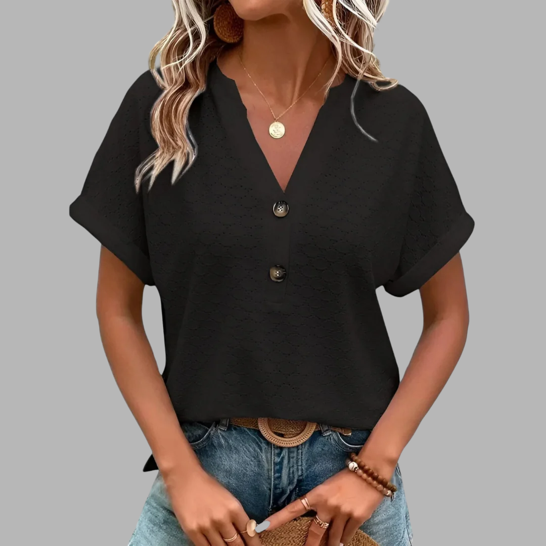 Lærke | Elegante Jacquard-Bluse für Alle Anlässe