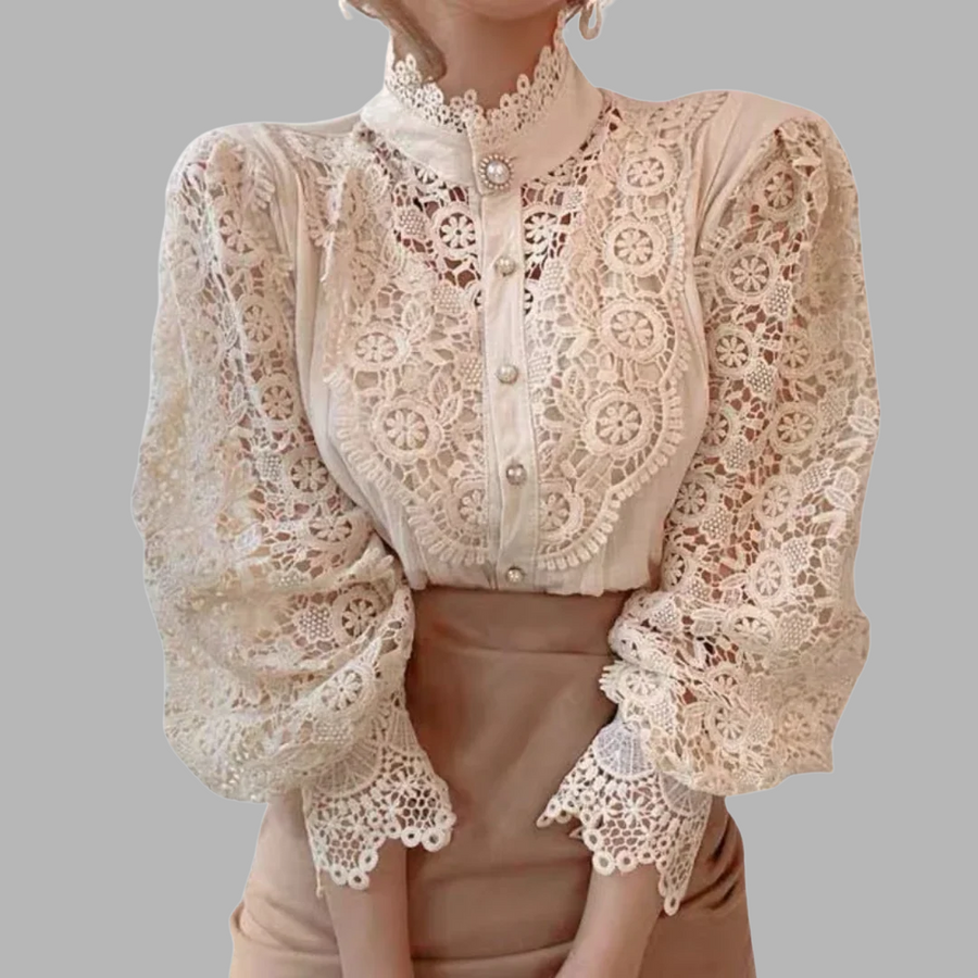 Tove | Langärmlige Bluse mit Spitze und Details