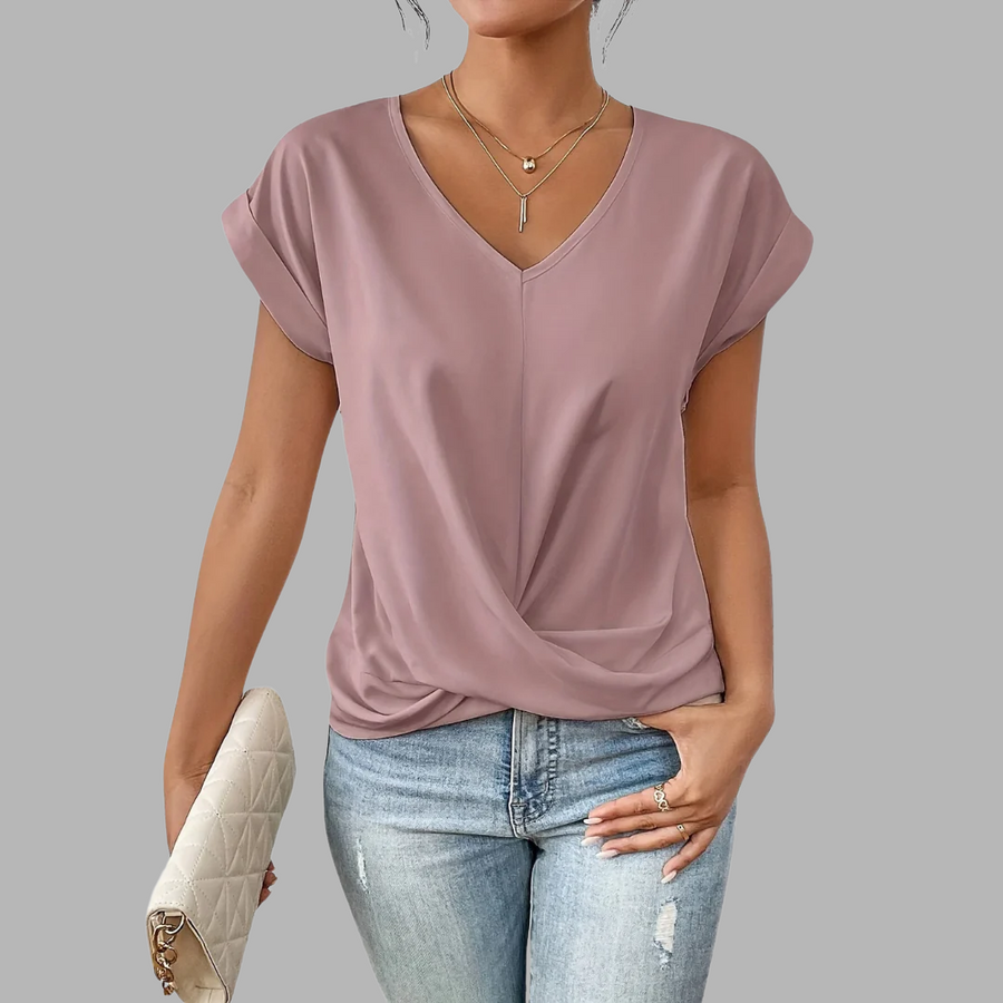 Liv | Lässiges T-Shirt mit Herz-Ausschnitt