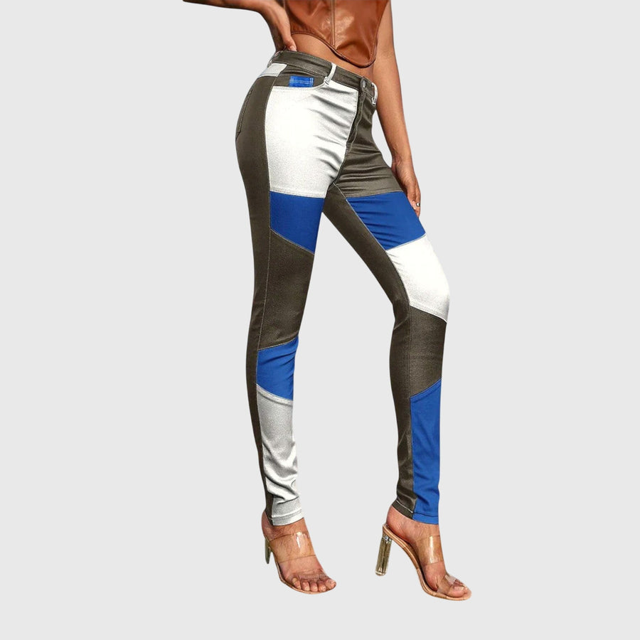 Sylvia | Röhrenhosen mit Color-Block-Muster