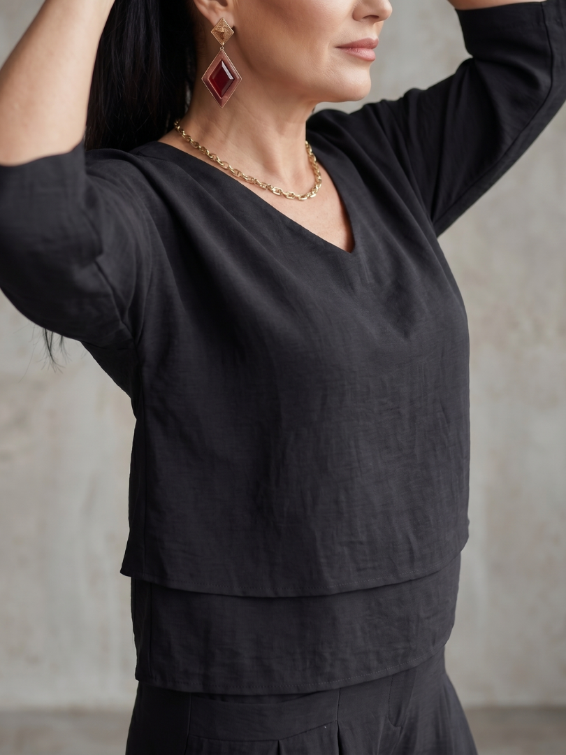 River | Geschichteter Oberteil Weite Hose Set