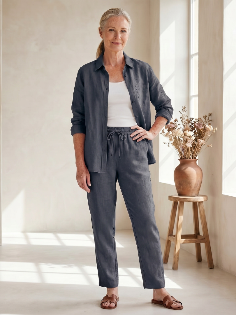 Noor | Langarmhemd mit tapered Hose Set