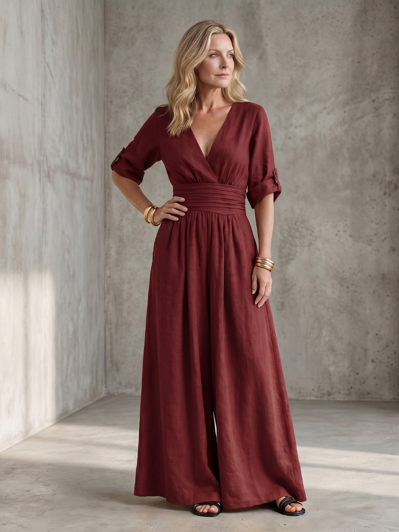 Wanda | Kreuzfront Weitbeiniger Jumpsuit
