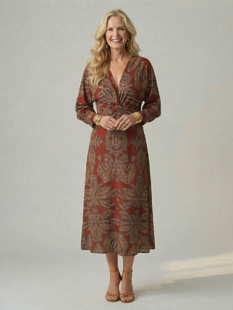 Lune | Midi-Wickelkleid Natur