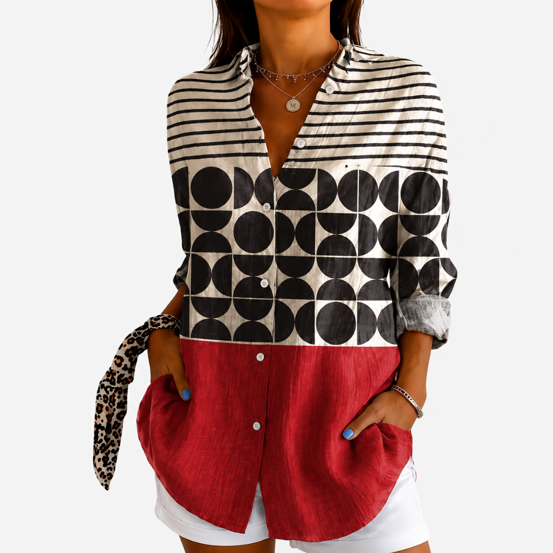 Bluse Colorblock Charme Retro