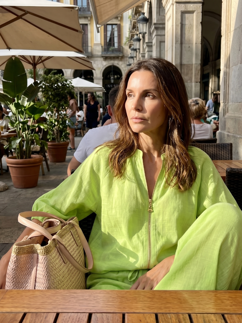 Natalia | Blouson Top mit Reißverschluss und Weitbein-Hose
