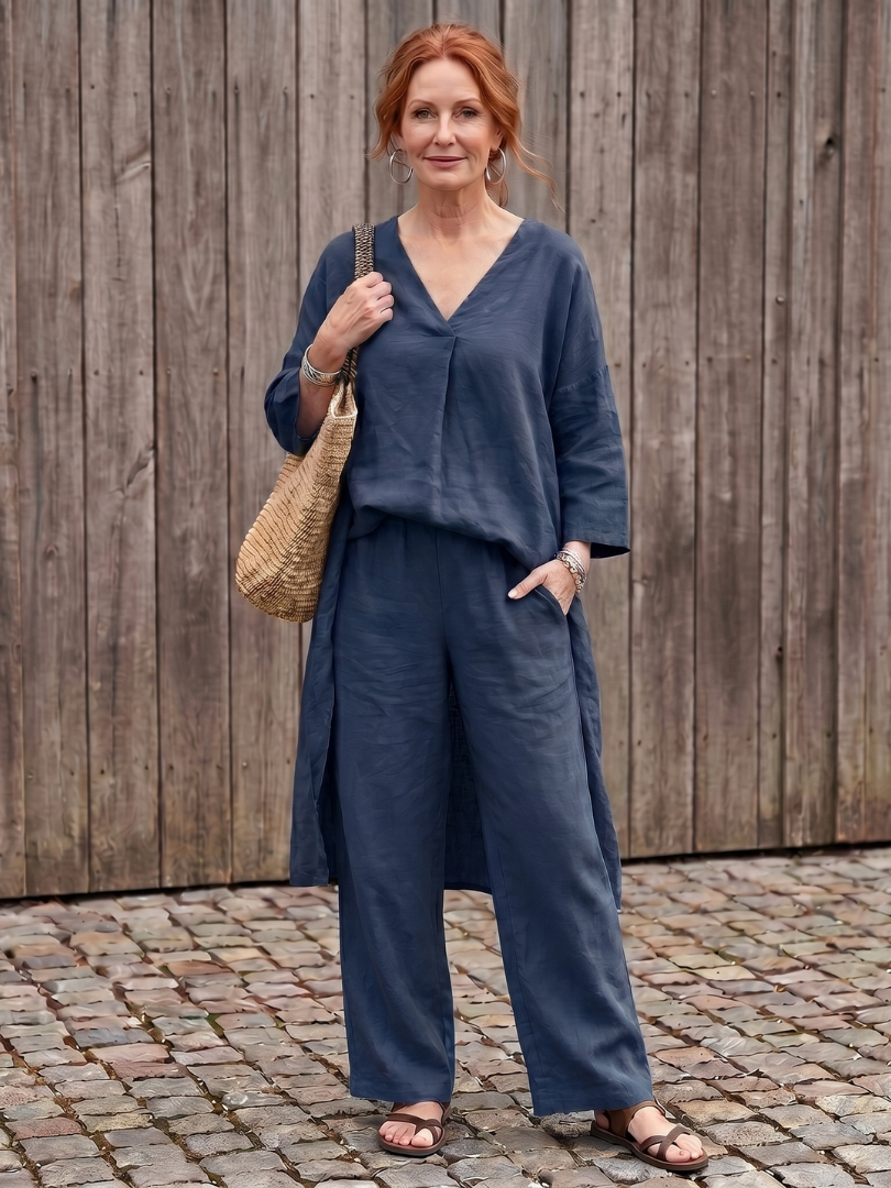 Onyx | Lockere Tunika mit weitem Hosenanzug