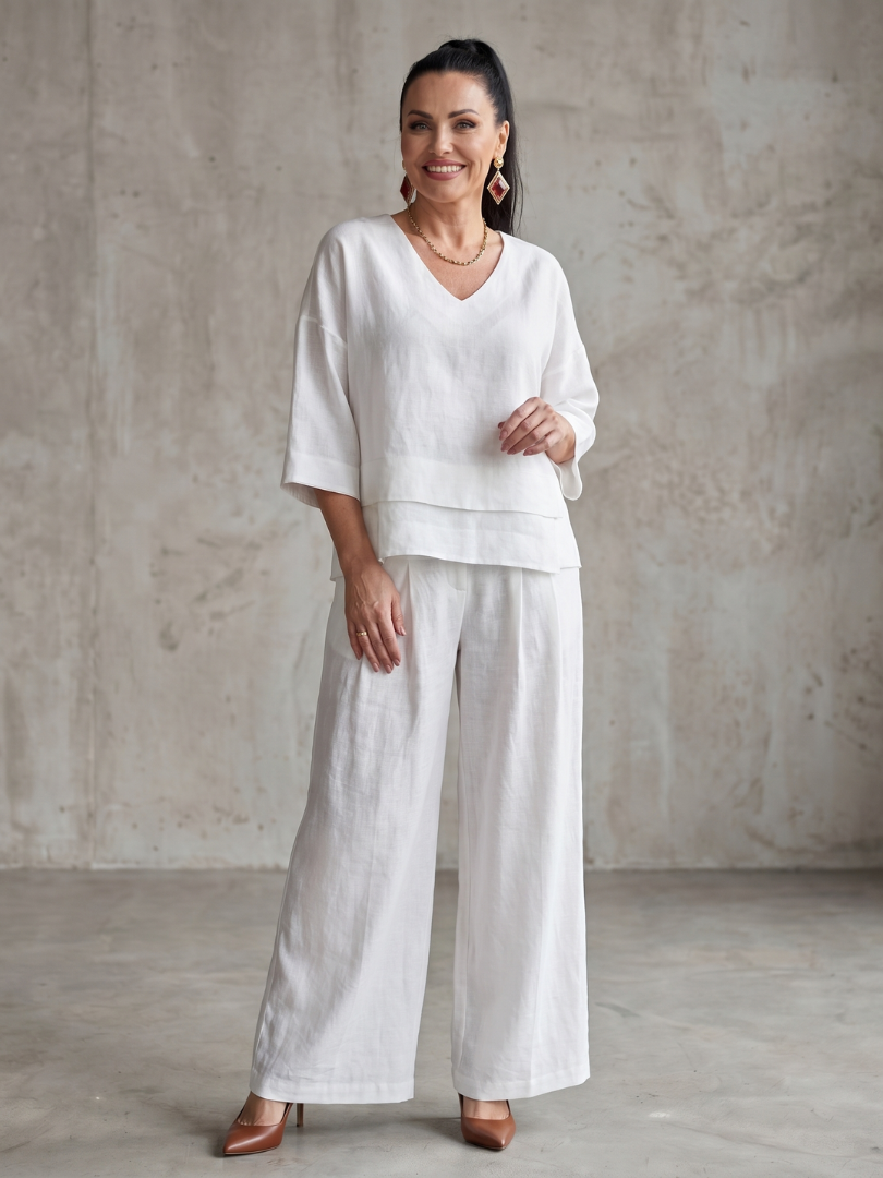 River | Geschichteter Oberteil Weite Hose Set