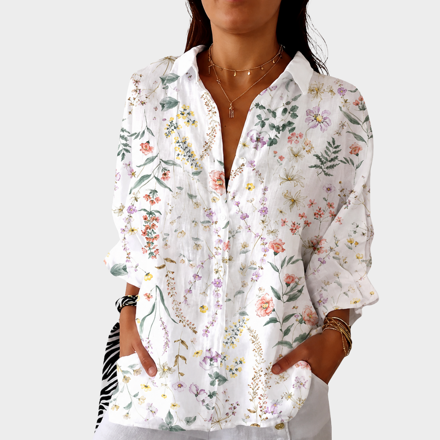 Leichte und farbenfrohe Bluse mit Druck