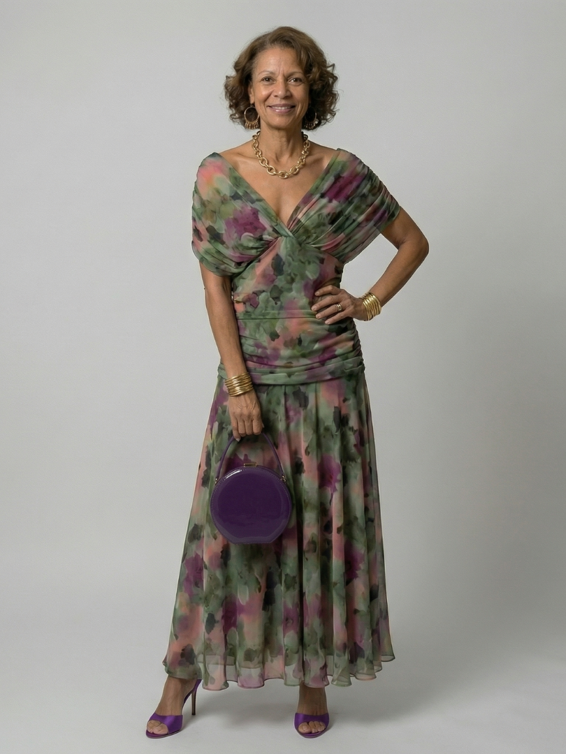Calen | Midi Kleid mit schulterfreien Trägern