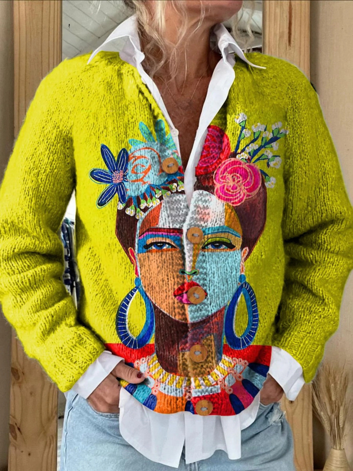 Serenya™ | Damen Vintage Strickcardigan