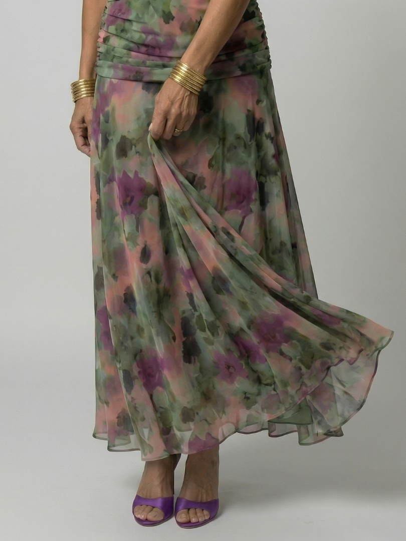 Calen | Midi Kleid mit schulterfreien Trägern