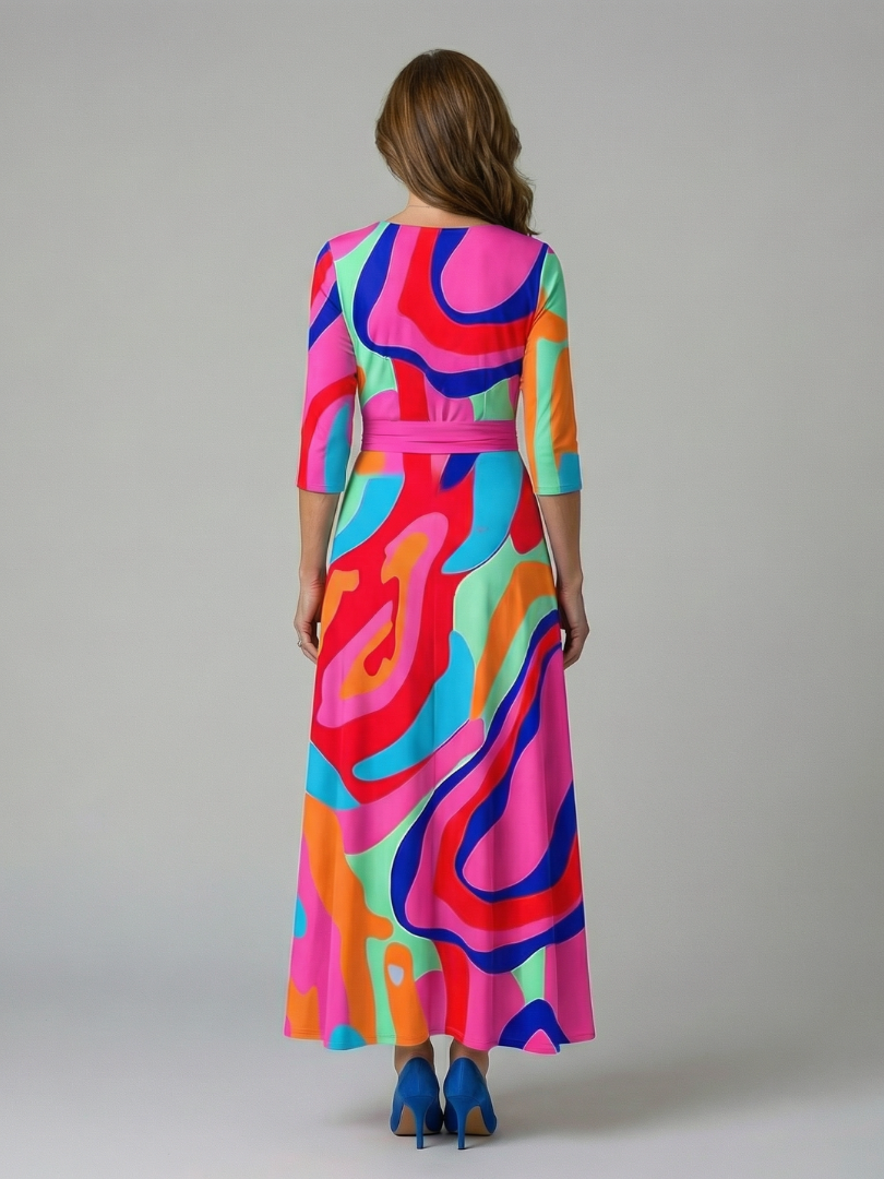 Celine | Midi-Kleid mit Wickelkragen