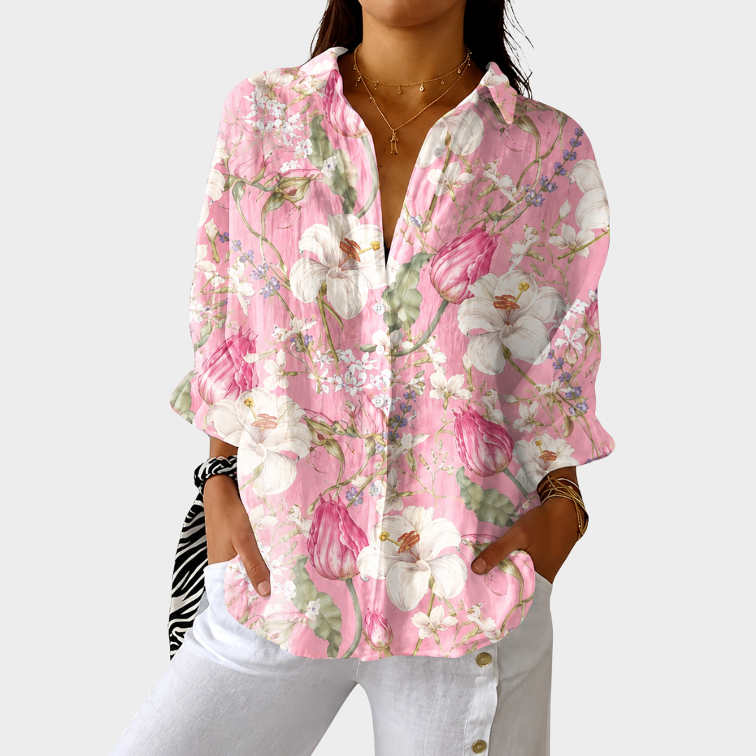 Leichte und farbenfrohe Bluse mit Druck