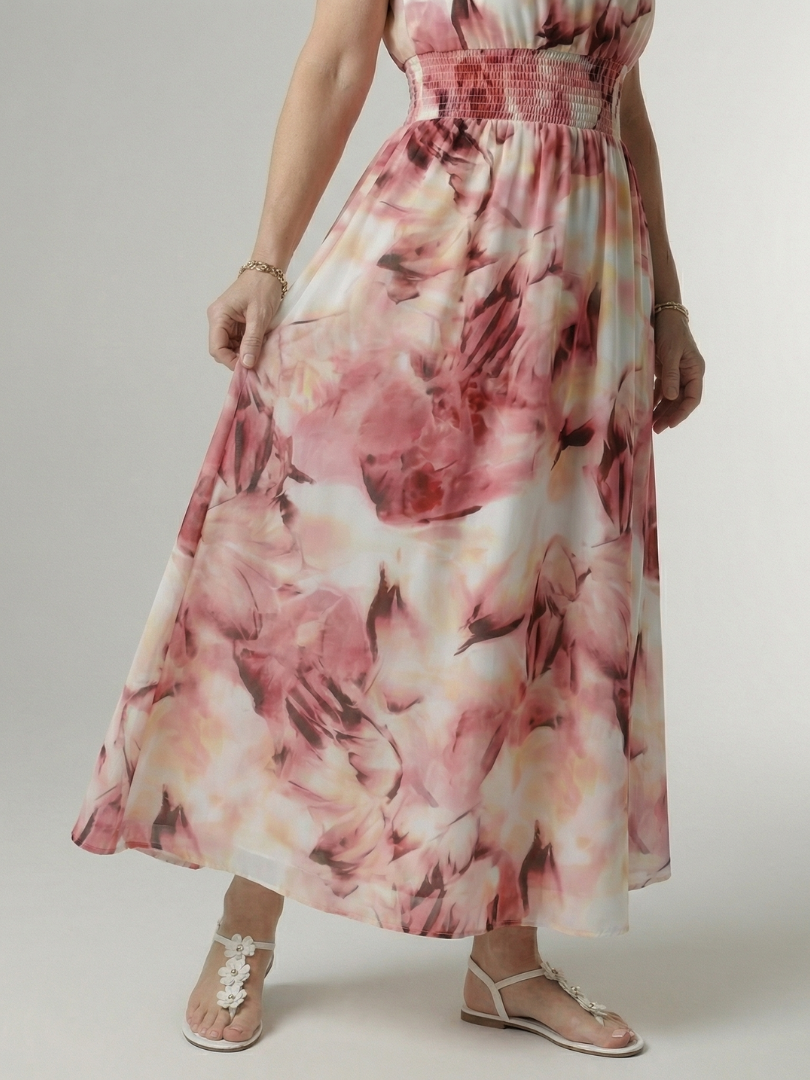 Sylin | Midi-Kleid mit gerafftem Halterneck