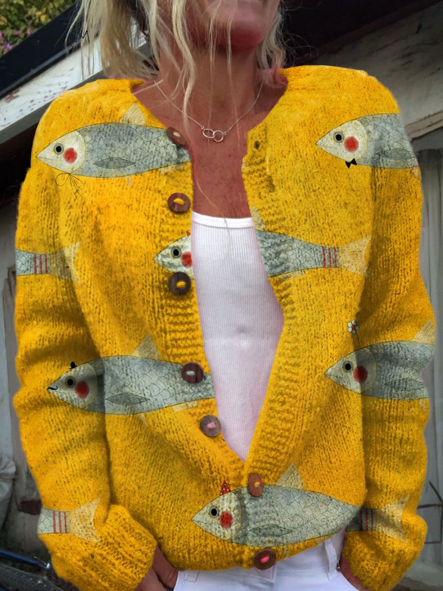Evalisse™ | Damen Vintage Strickjacke