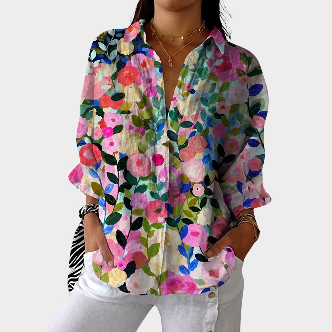 Leichte und farbenfrohe Bluse mit Print