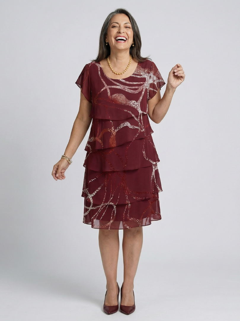 Alani | Abstraktes Kleid mit Knie-Länge