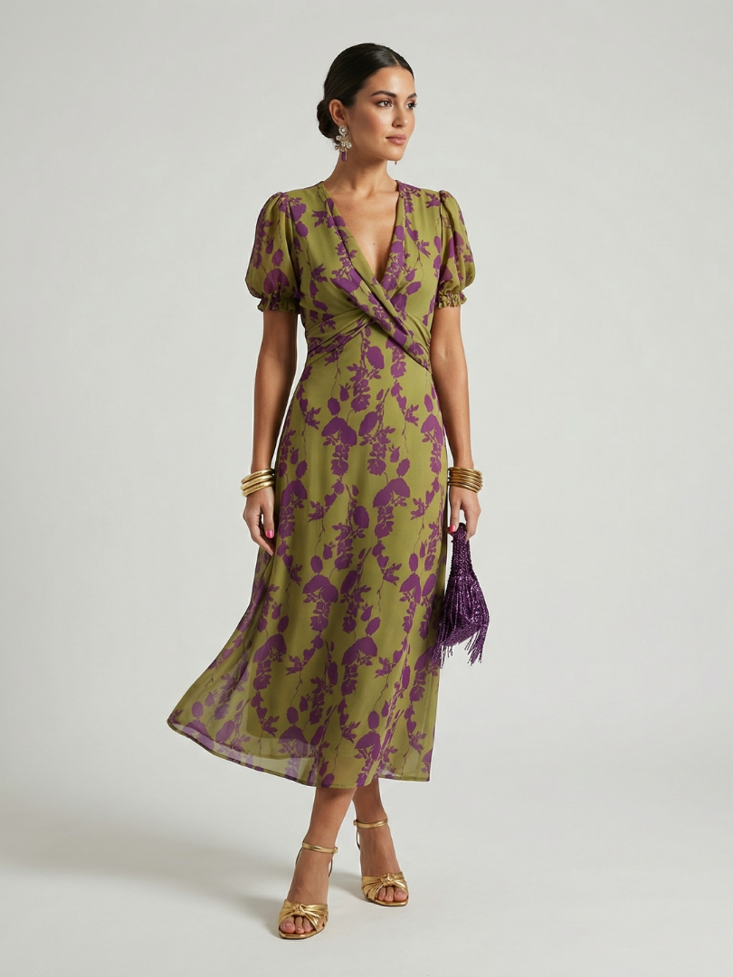 Virel | Lockere Midi-Blumenrobe