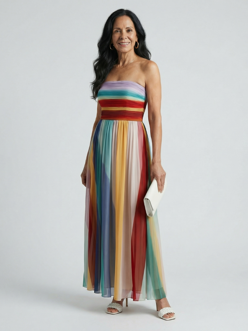 Sereine | Maxikleid mit Leichten Streifen