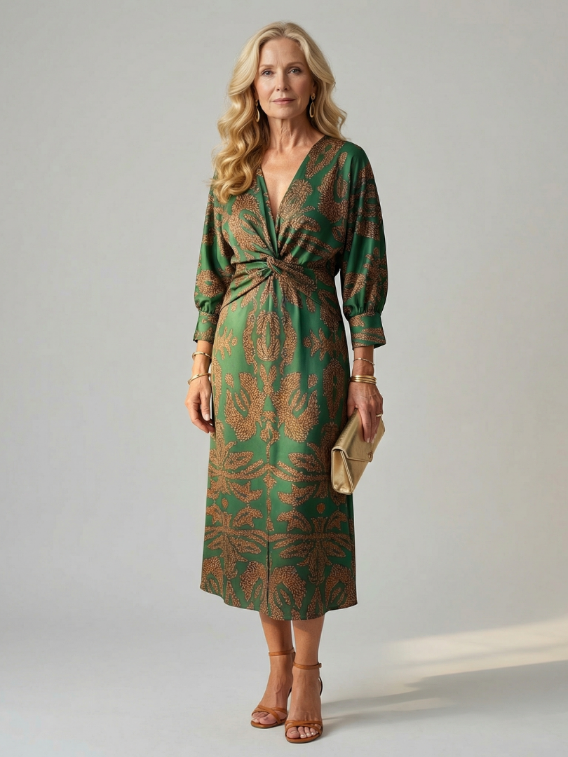 Lune | Midi-Wickelkleid Natur