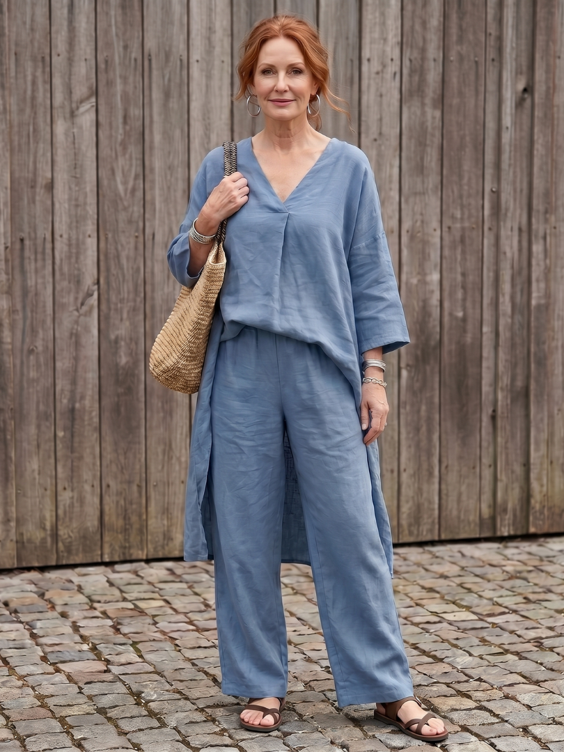 Onyx | Lockere Tunika mit weitem Hosenanzug