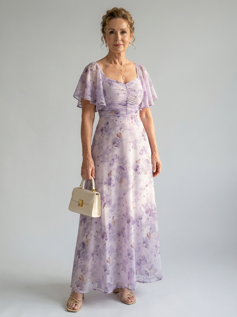 Vaelis | Midi-Kleid mit Volantärmeln