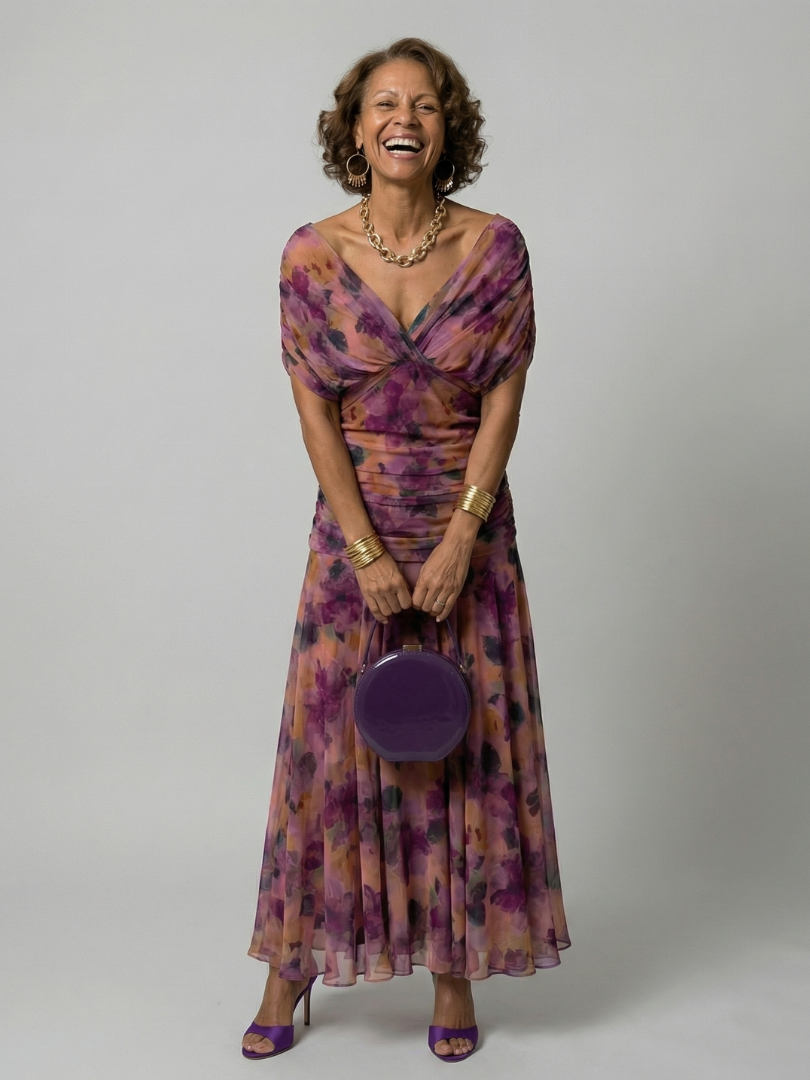 Calen | Midi Kleid mit schulterfreien Trägern