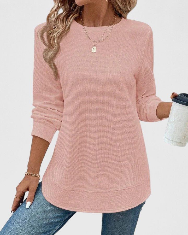 Jamie | Elegantes O-Hals Langarmshirt.