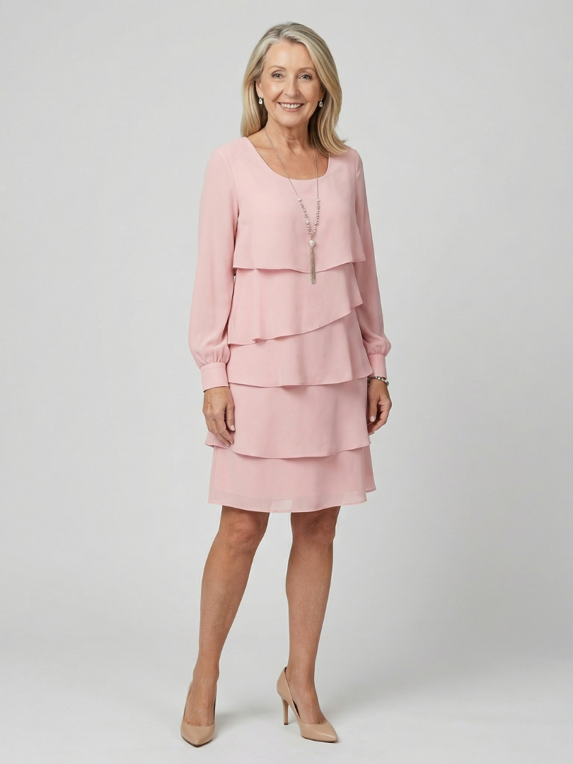 Kirax | Kleid mit Schichten in knielanger Länge