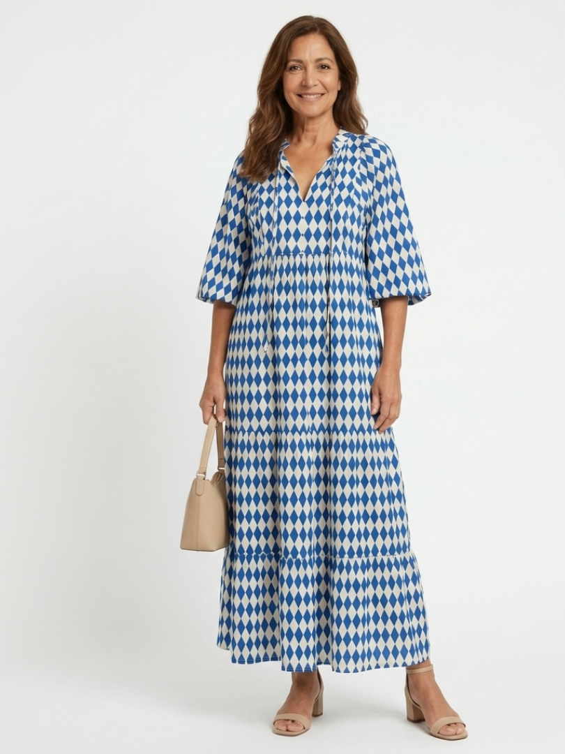 Elodie | Midikleid mit Diamantmuster