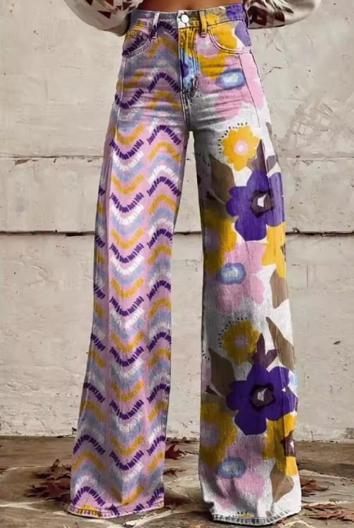 Isadora - Blumenmuster Boho-Hosen