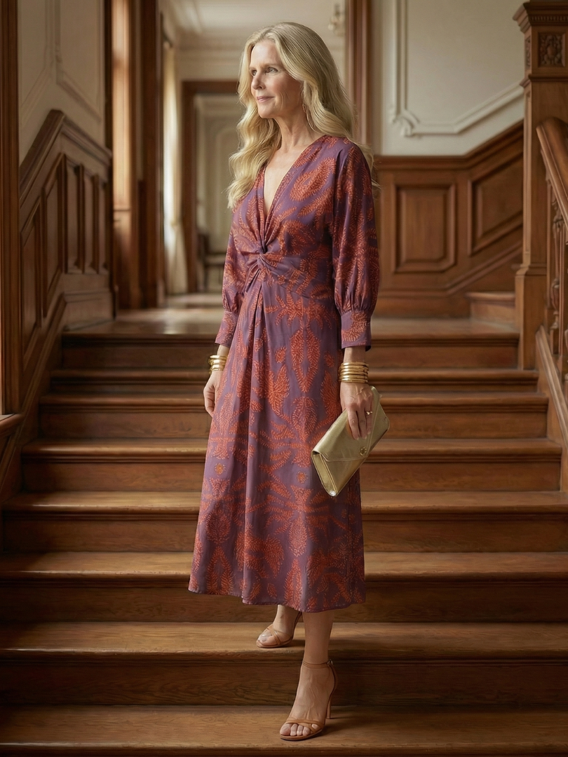 Lune | Midi-Wickelkleid Natur