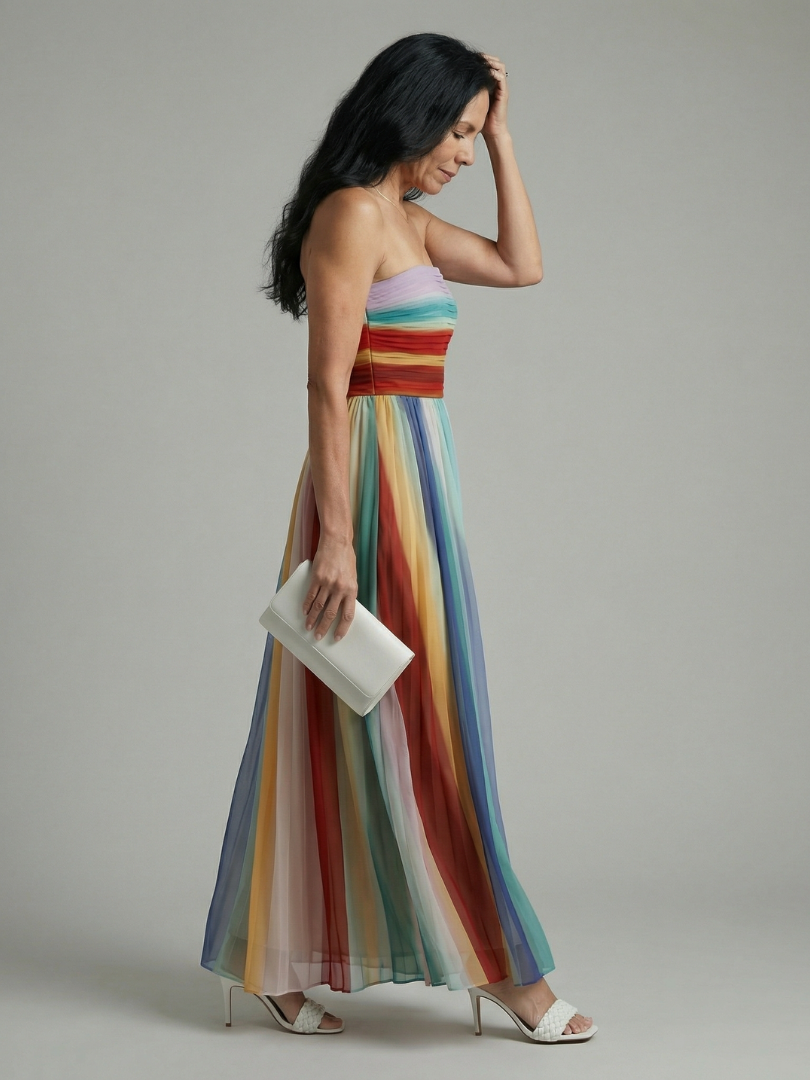 Sereine | Maxikleid mit Leichten Streifen