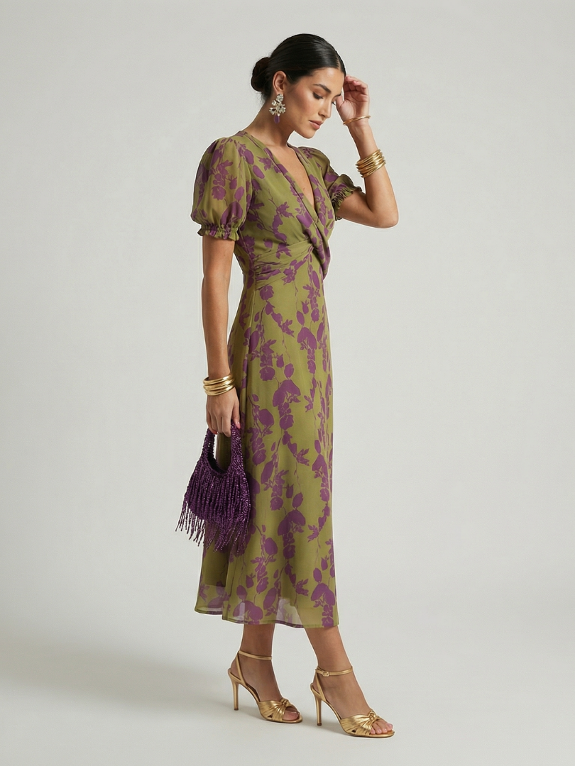 Virel | Lockere Midi-Blumenrobe