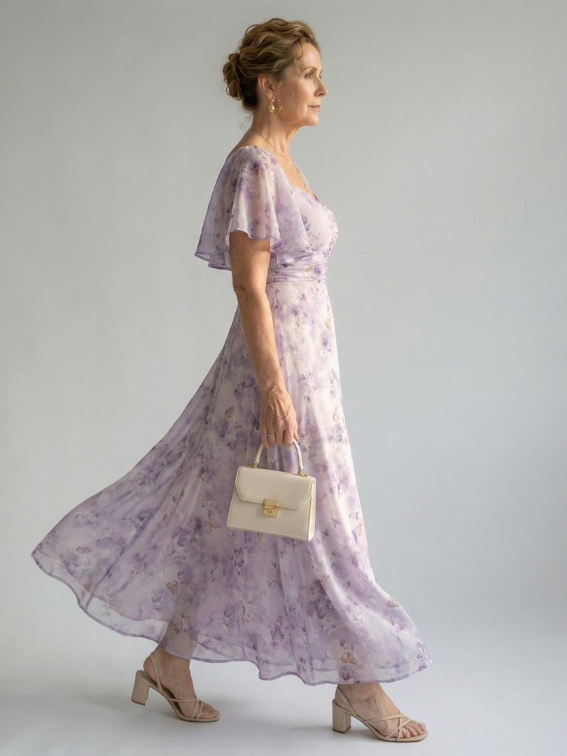 Vaelis | Midi-Kleid mit Volantärmeln