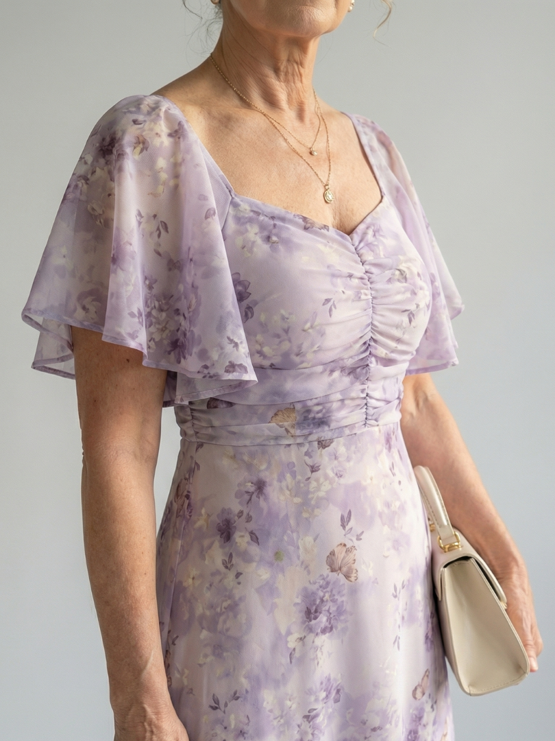Vaelis | Midi-Kleid mit Volantärmeln