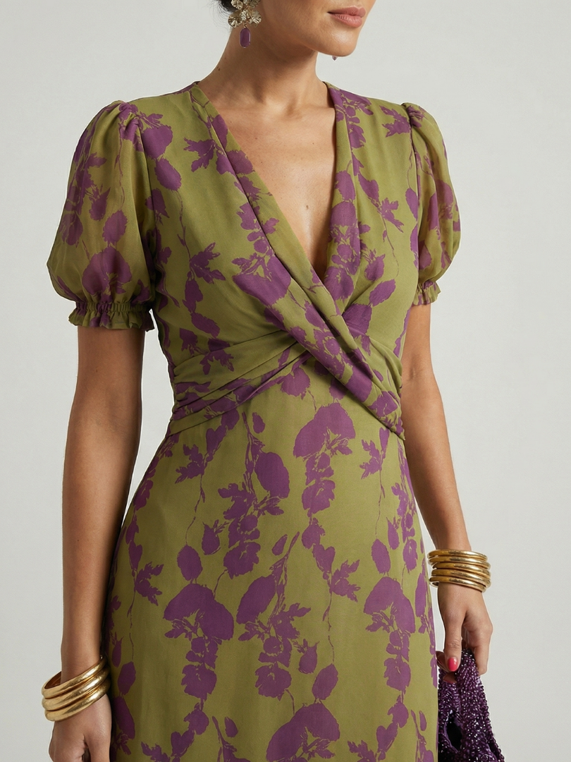 Virel | Lockere Midi-Blumenrobe