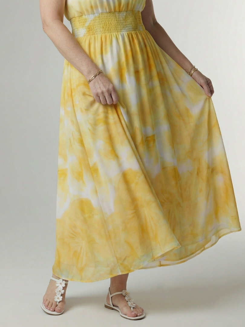 Sylin | Midi-Kleid mit gerafftem Halterneck