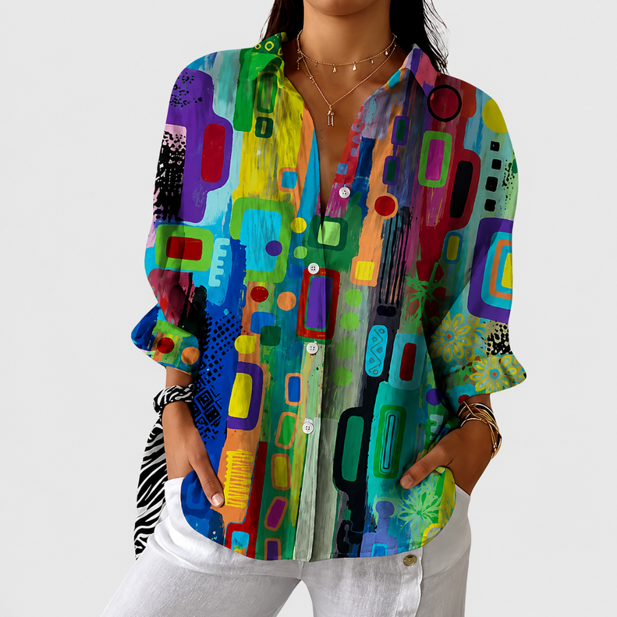 Leichte und Bunte Druckbluse