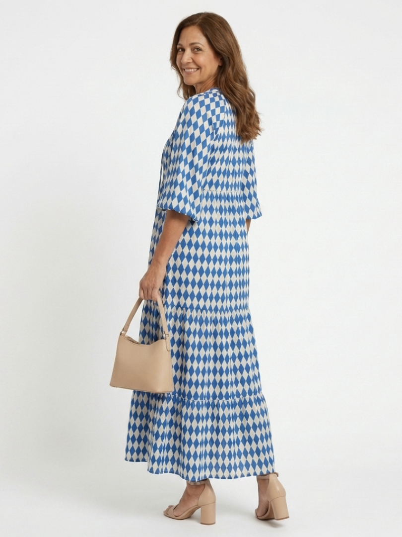 Elodie | Midikleid mit Diamantmuster