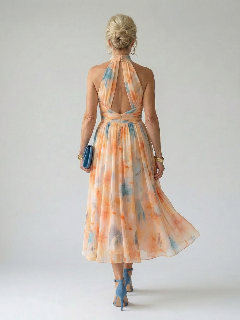 Elin | Midi-Kleid mit weichem Halterkragen