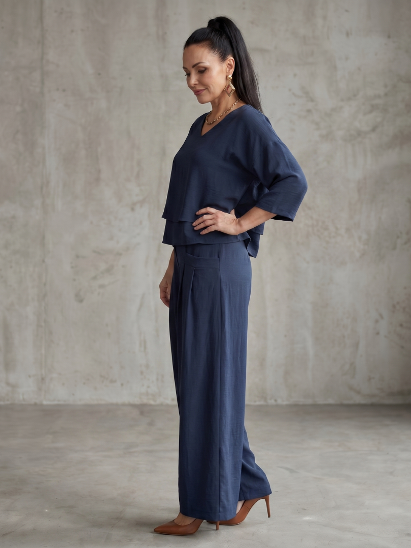 River | Geschichteter Oberteil Weite Hose Set