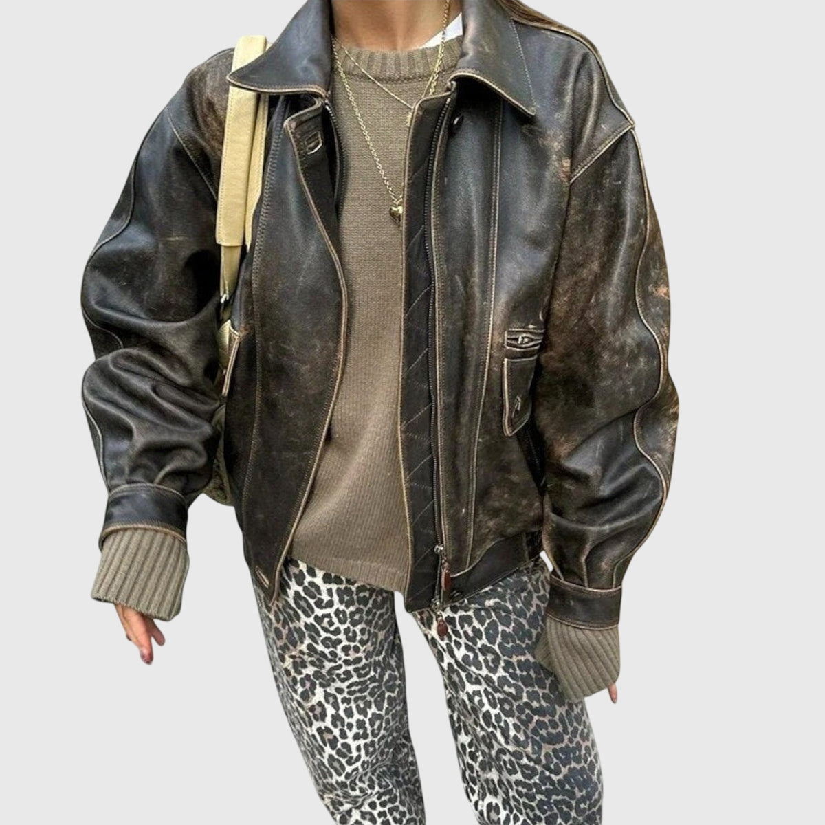 Deanna | Vintage Jeans mit Leopardenmuster