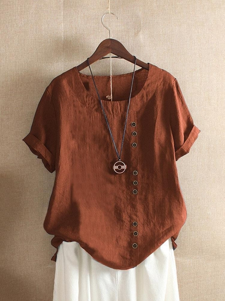 Luftige Bluse mit Knopfleiste