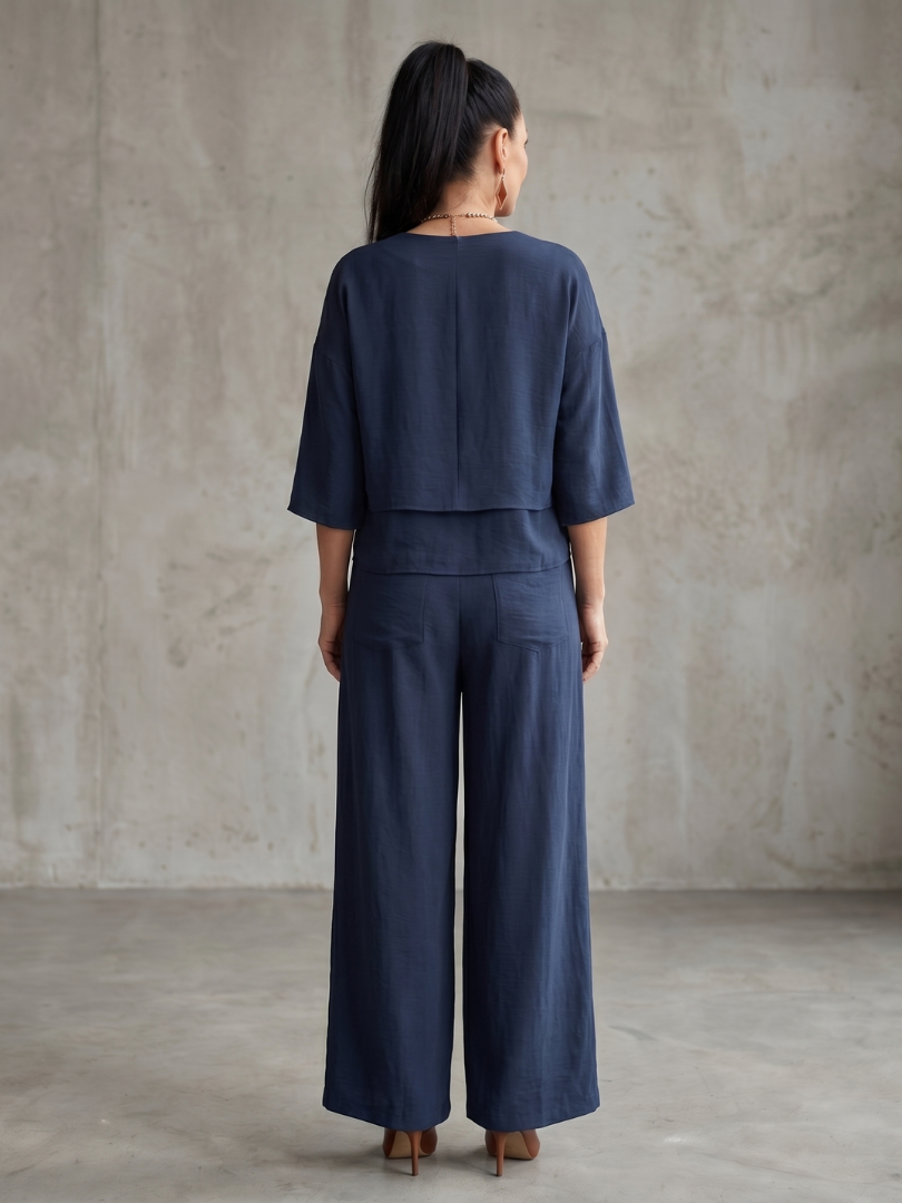 River | Geschichteter Oberteil Weite Hose Set