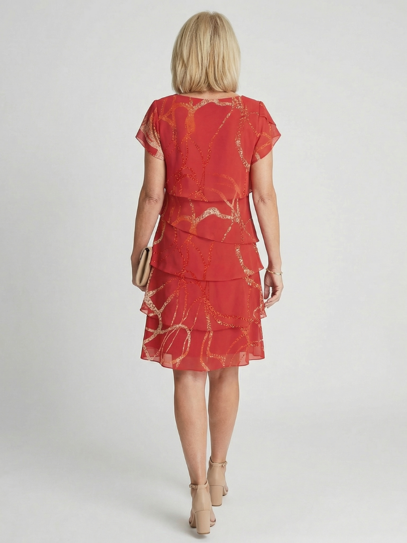 Nora | Sanfte abstrakte Midikleid