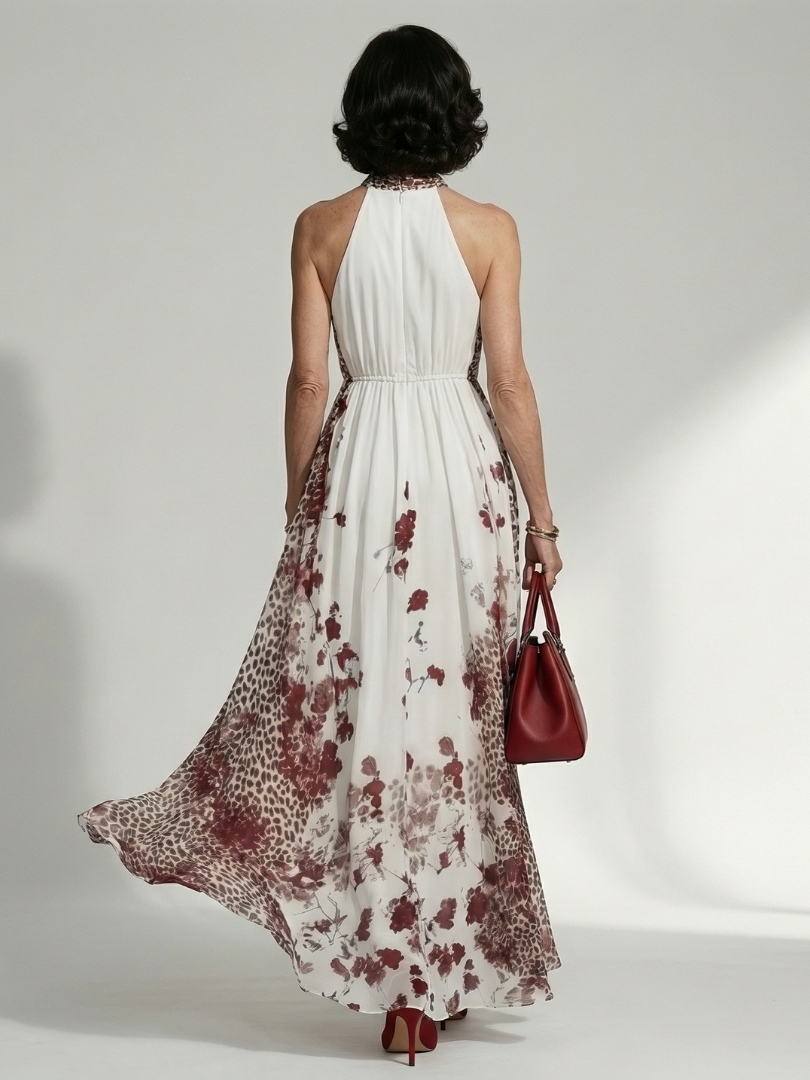 Orlune | Maxikleid mit Faltenwurf in Weiß