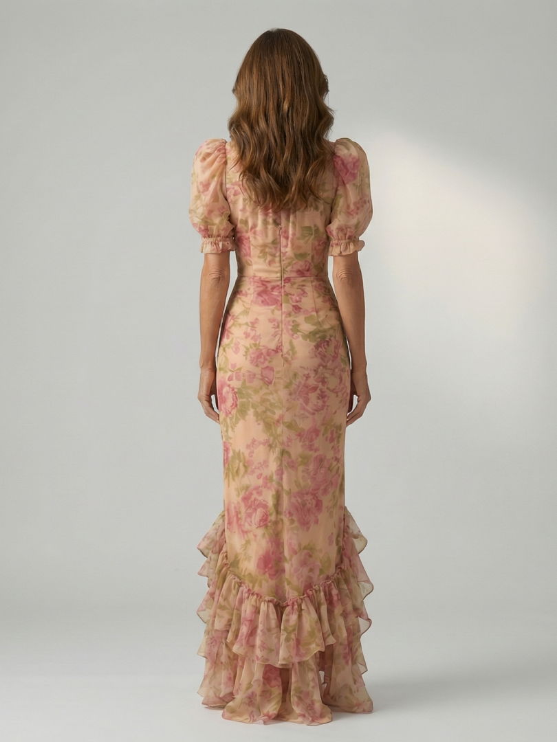 Vianne | Maxikleid mit weichem Stehkragen